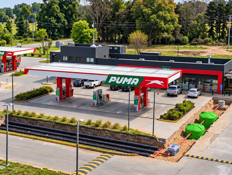 Sistema de tratamiento cloacal en General Rodríguez instalado por SeptKit en la estación de servicio PUMA